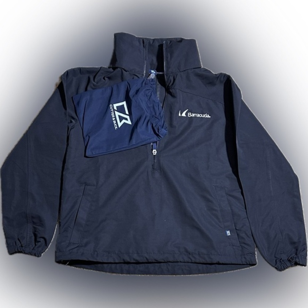Cutter & Buck Black Packable Windbreaker Jacket Small Oversized